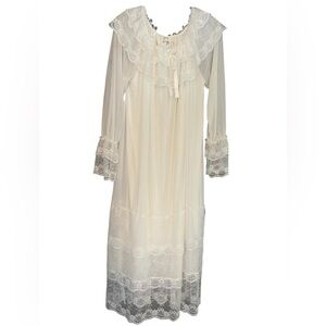vintage lace Romantic Bridgerton  inspired Regency Era night gown garden whimsy
